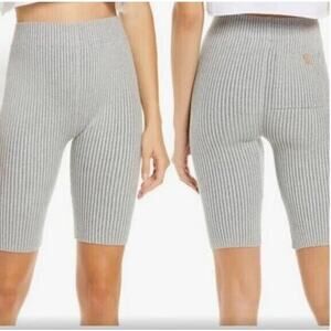 Lunya Cozy Cotton Silk Ribbed Bike Short Gray Size Small NWOT